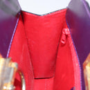 CELINE Hand Bag Leather Purple Gold Auth gh047-20