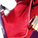 CELINE Hand Bag Leather Purple Gold Auth gh047-21