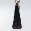 CELINE Hand Bag Leather Purple Gold Auth gh047-4