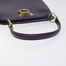 CELINE Hand Bag Leather Purple Gold Auth gh047-7