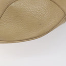 Salvatore Ferragamo Gancini Shoulder Bag Leather Beige Silver Auth gh060-11