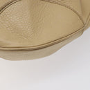 Salvatore Ferragamo Gancini Shoulder Bag Leather Beige Silver Auth gh060-12