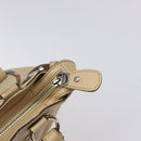 Salvatore Ferragamo Gancini Shoulder Bag Leather Beige Silver Auth gh060-17