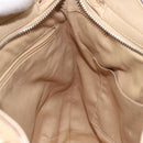 Salvatore Ferragamo Gancini Shoulder Bag Leather Beige Silver Auth gh060-20