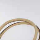 Salvatore Ferragamo Gancini Shoulder Bag Leather Beige Silver Auth gh060-8