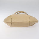 Salvatore Ferragamo Gancini Shoulder Bag Leather Beige Silver Auth gh060-9