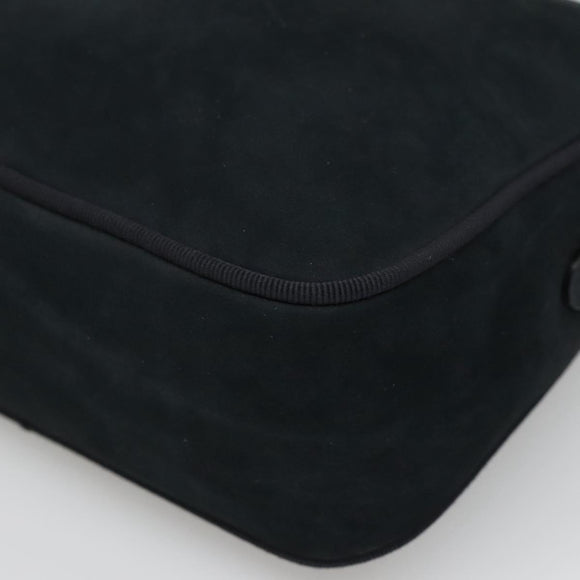 Salvatore Ferragamo Vala Shoulder Bag Suede Navy Gold Auth gh061