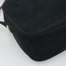 Salvatore Ferragamo Vala Shoulder Bag Suede Navy Gold Auth gh061-16