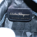 Salvatore Ferragamo Vala Shoulder Bag Suede Navy Gold Auth gh061-11