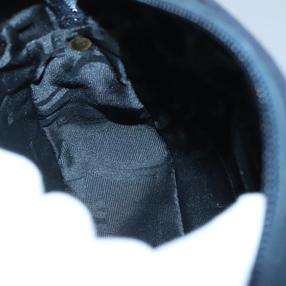 Salvatore Ferragamo Vala Shoulder Bag Suede Navy Gold Auth gh061