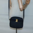 Salvatore Ferragamo Vala Shoulder Bag Suede Navy Gold Auth gh061-21