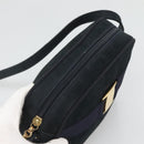 Salvatore Ferragamo Vala Shoulder Bag Suede Navy Gold Auth gh061-6