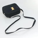 Salvatore Ferragamo Vala Shoulder Bag Suede Navy Gold Auth gh061-7