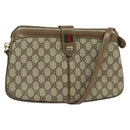 GUCCI GG Supreme Web Sherry Line Bag PVC Beige Red 904 02 043 Auth gh064-1