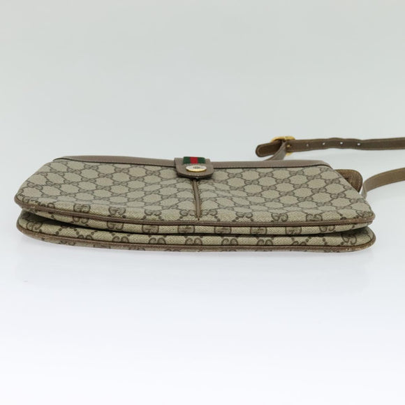 GUCCI GG Supreme Web Sherry Line Bag PVC Beige Red 904 02 043 Auth gh064