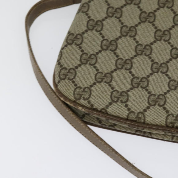 GUCCI GG Supreme Web Sherry Line Bag PVC Beige Red 904 02 043 Auth gh064