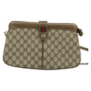 GUCCI GG Supreme Web Sherry Line Bag PVC Beige Red 904 02 043 Auth gh064-13