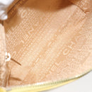 CHANEL Choco Bar COCO Mark Shoulder Bag Lamb Skin Yellow CC Auth gh066-10