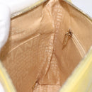 CHANEL Choco Bar COCO Mark Shoulder Bag Lamb Skin Yellow CC Auth gh066-21