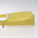 CHANEL Choco Bar COCO Mark Shoulder Bag Lamb Skin Yellow CC Auth gh066-4