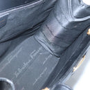 Salvatore Ferragamo Tote Bag Leather Embossed Black Gold Auth gh067-17