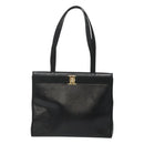 Salvatore Ferragamo Tote Bag Leather Embossed Black Gold Auth gh067-13