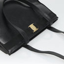 Salvatore Ferragamo Tote Bag Leather Embossed Black Gold Auth gh067-6