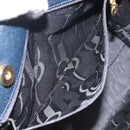 Salvatore Ferragamo Tote Bag Leather Embossed Navy Gold Auth gh069-19