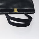 Salvatore Ferragamo Tote Bag Leather Embossed Navy Gold Auth gh069-7