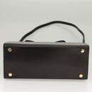 Salvatore Ferragamo Vala Hand Bag Leather 2way Black Gold Auth gh079-5