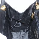 Salvatore Ferragamo Vala Hand Bag Leather 2way Black Gold Auth gh079-21