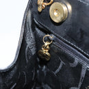 Salvatore Ferragamo Vala Hand Bag Leather 2way Black Gold Auth gh079-22