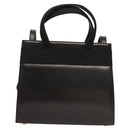 Salvatore Ferragamo Vala Hand Bag Leather 2way Black Gold Auth gh079-2