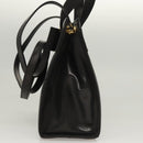 Salvatore Ferragamo Vala Hand Bag Leather 2way Black Gold Auth gh079-3