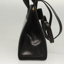 Salvatore Ferragamo Vala Hand Bag Leather 2way Black Gold Auth gh079-4