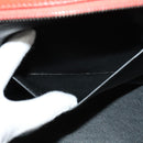 CELINE Trapeze Medium Hand Bag Suede Leather 2way Red Silver Auth gh084-20