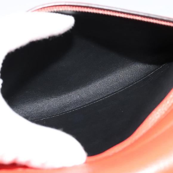 CELINE Trapeze Medium Hand Bag Suede Leather 2way Red Silver Auth gh084