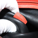 CELINE Trapeze Medium Hand Bag Suede Leather 2way Red Silver Auth gh084-22