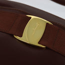 Salvatore Ferragamo Vala Shoulder Bag Leather Brown Gold Auth gh091-14
