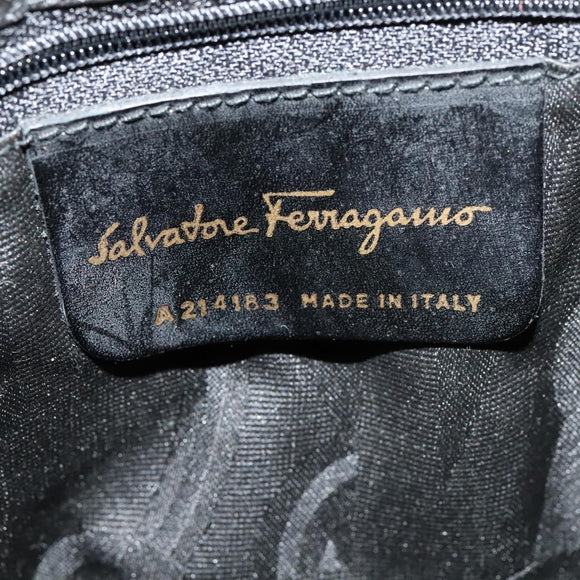 Salvatore Ferragamo Vala Shoulder Bag Leather Brown Gold Auth gh091