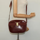Salvatore Ferragamo Vala Shoulder Bag Leather Brown Gold Auth gh091-21