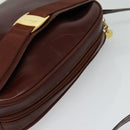 Salvatore Ferragamo Vala Shoulder Bag Leather Brown Gold Auth gh091-6