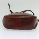 Salvatore Ferragamo Vala Shoulder Bag Leather Brown Gold Auth gh091-9