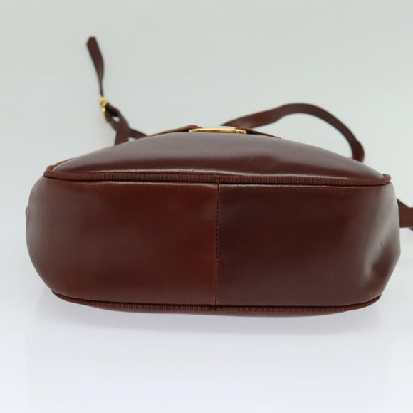 Salvatore Ferragamo Vala Shoulder Bag Leather Brown Gold Auth gh091