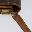 CELINE Macadam Canvas Shoulder Bag PVC Leather Brown Gold Auth gh093-9