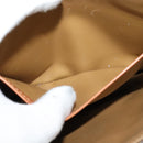 CELINE Macadam Canvas Shoulder Bag PVC Leather Brown Gold Auth gh093-22