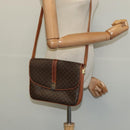 CELINE Macadam Canvas Shoulder Bag PVC Leather Brown Gold Auth gh093-24