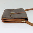 CELINE Macadam Canvas Shoulder Bag PVC Leather Brown Gold Auth gh093-4