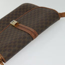 CELINE Macadam Canvas Shoulder Bag PVC Leather Brown Gold Auth gh093-6