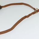 CELINE Macadam Canvas Shoulder Bag PVC Leather Brown Gold Auth gh093-7